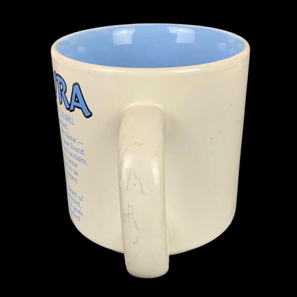 Laura Papel Poetry Name Coffee Mug Cup Ceramic 10 oz White Blue Vintage Gift - Picture 2 of 13